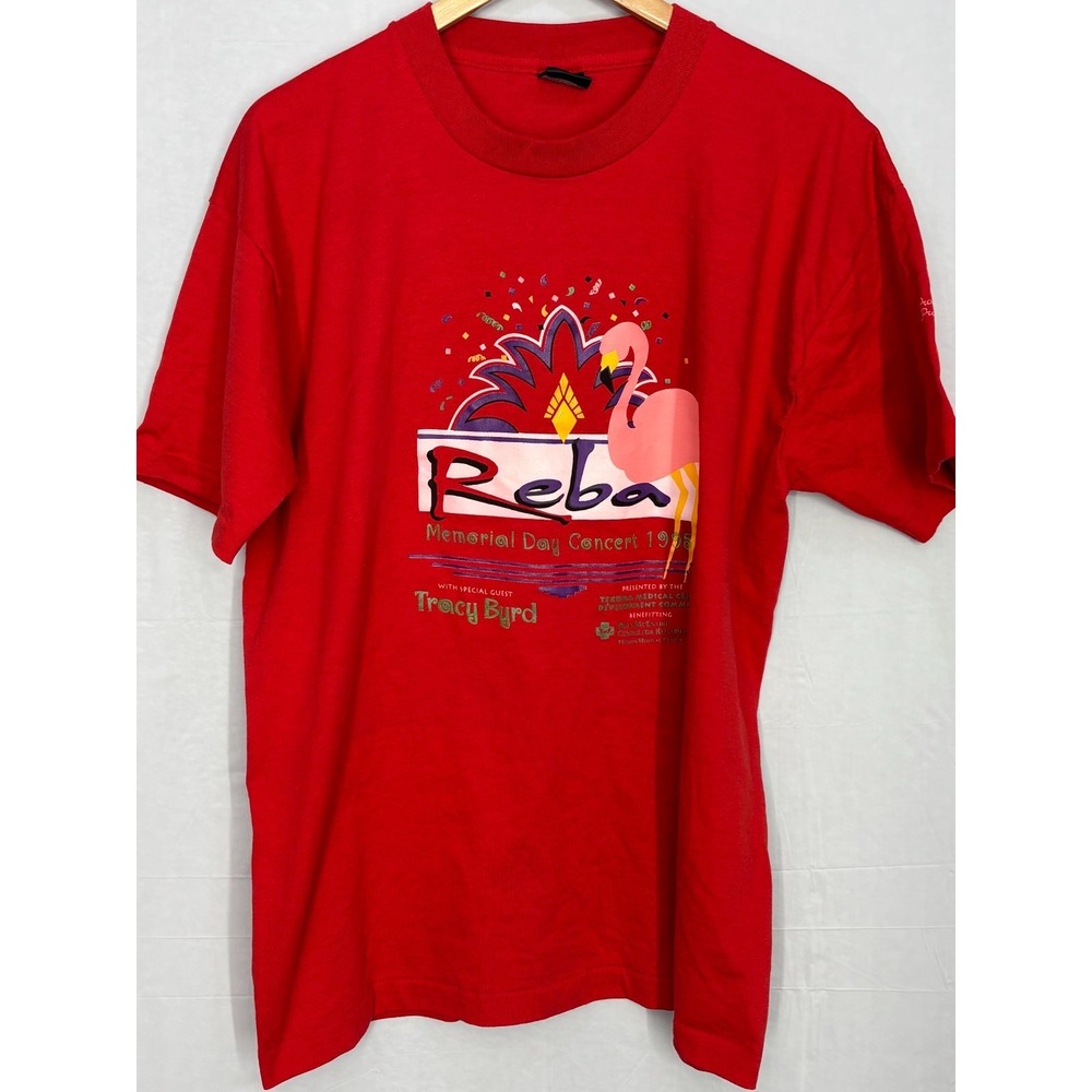 Reba McEntire Shirt Vintage‎ Memorial Day Concert Men's Red Graphic Print XL